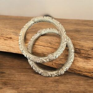 Sterling Silver Engraved Bangles – Small / Kids Size
